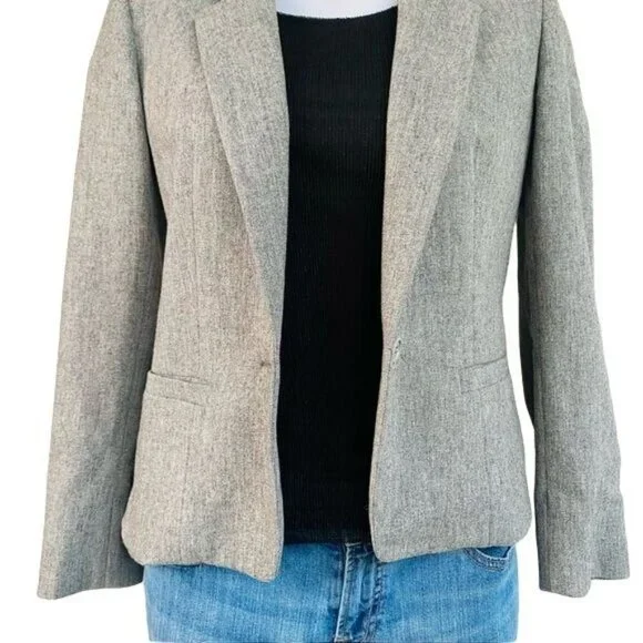 Vintage JH Collectibles Grey Blazer Single Button Gray Business Coat Size S - Picture 5 of 12
